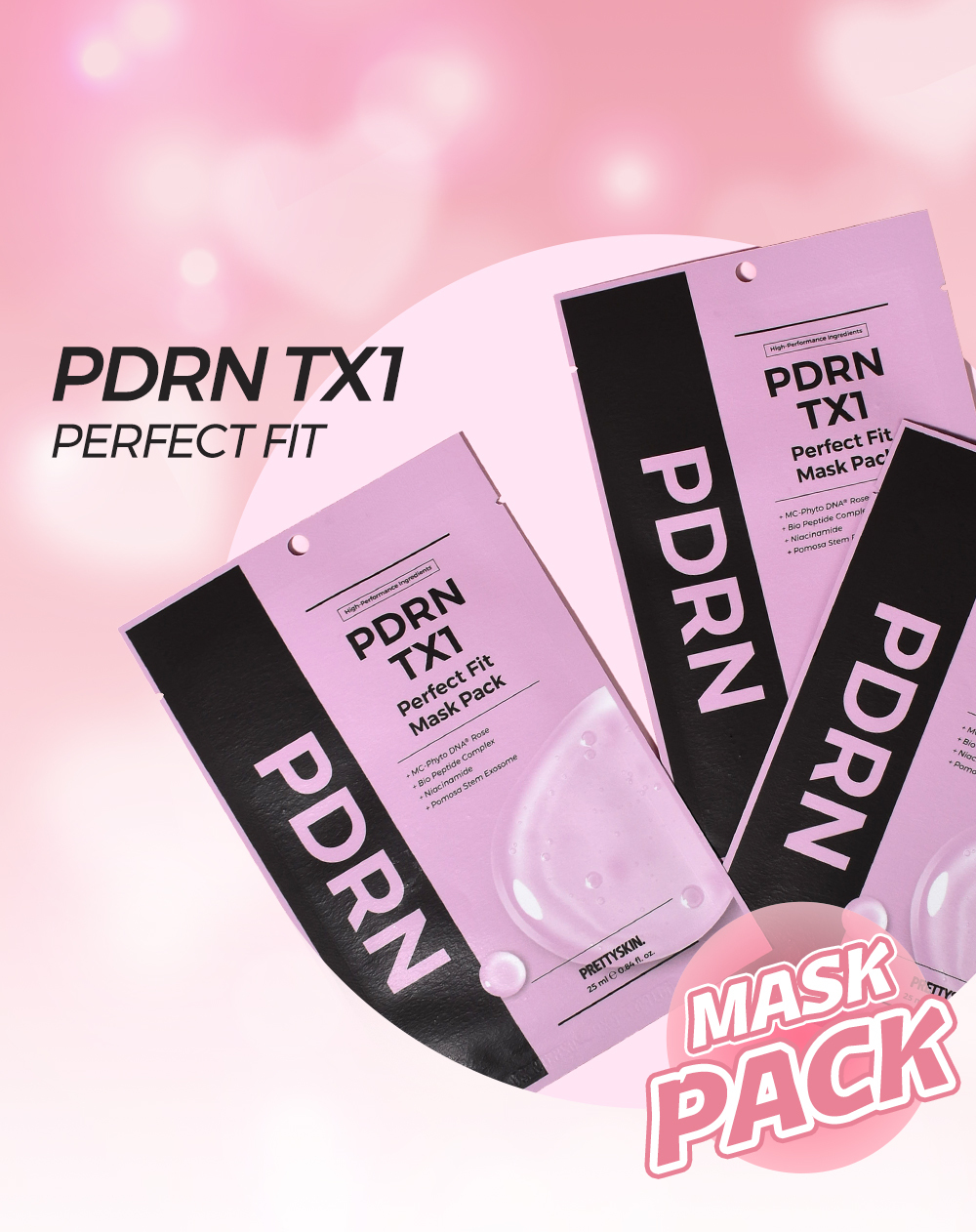 PDRN TX1 Perfect Fit Mask Pack (10 sheets) - Prettyskin